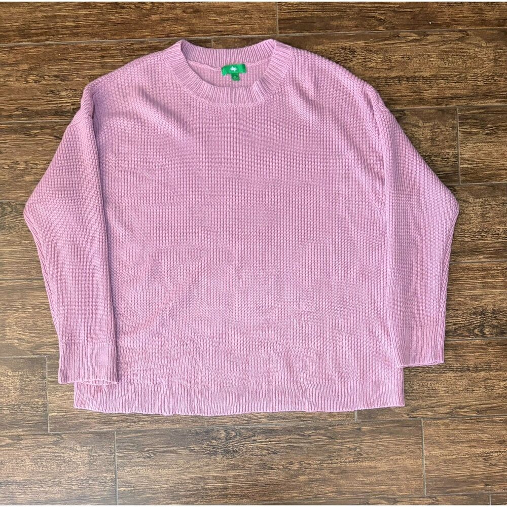 Dip Pink Ribbed Oversized Crewneck Sweater - XL